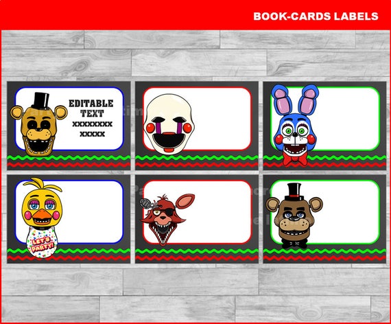 free you pdf thank template printable card nights freddy labels Five book at tags Printable Cards