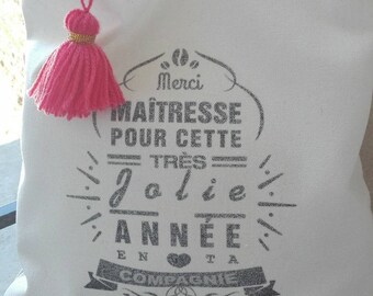 Teacher gift, teacher tote bag personalized