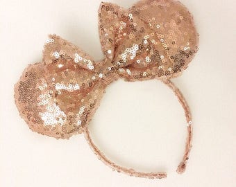 Rose Gold Sequin Minnie Mouse Ears