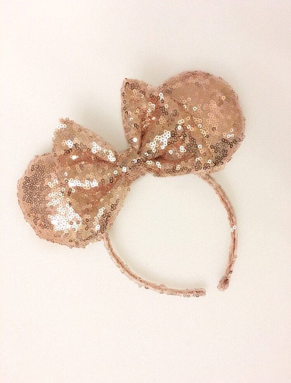 Rose Gold Sequin Minnie Mouse Ears 1361