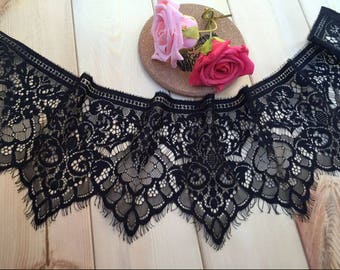 3 m * 18cm REF 1003 black CHANTILLY lace