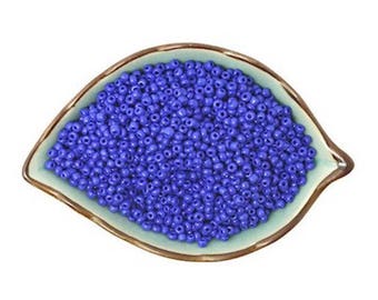 100 dark blue glass Czech seed beads