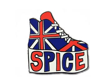 Spice Girls Platform Shoe - Hard Enamel Pin - Lapel Pin - Flair - Union Jack