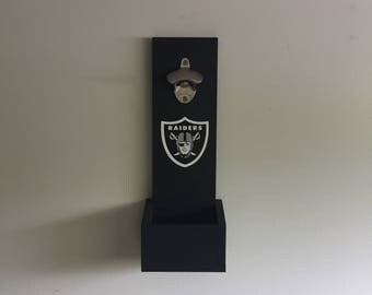Oakland Raiders Hanging Bottle Opener / Wall Mounted Bottle Opener / Raiders Gift / Man Cave