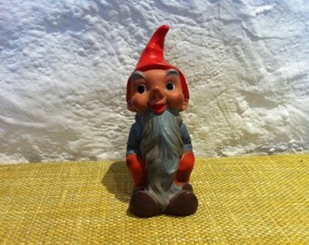 Vintage garden dwarf Heissner 924 GNOME rubber made in Germany