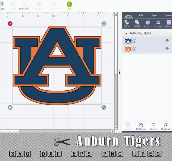 Auburn Tigers University Layered SVG PNG Cut Vector File Silhouette ...