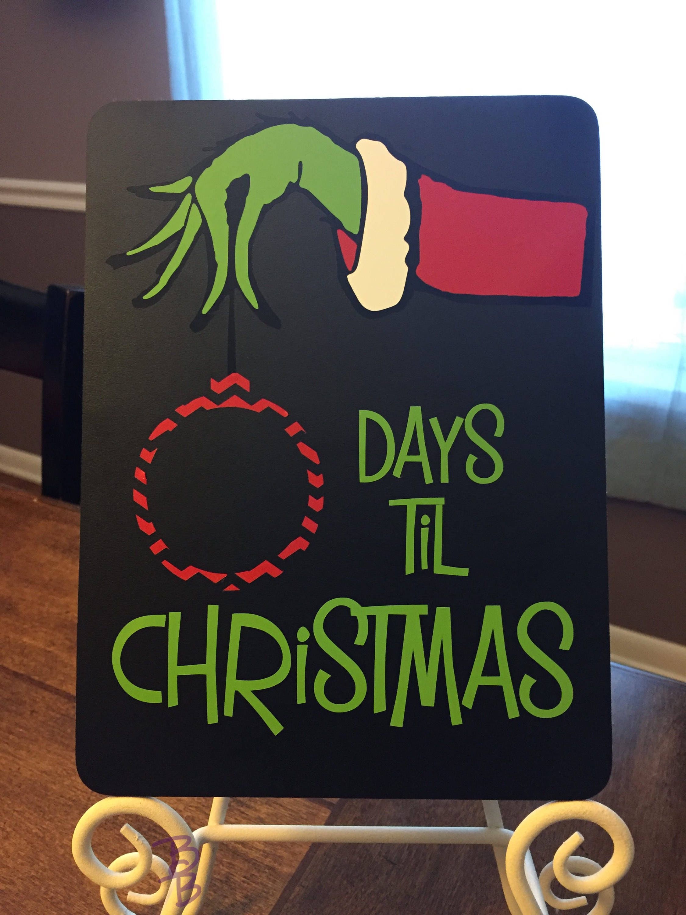 Download Grinch Christmas Chalkboard Countdown Board Days til