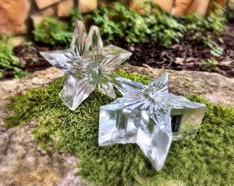 Crystal Candlestick Holders, Star Candle Holder, Crystal Decor, Star Decor, Altar Candle Holder, Altar Tools, Witch Decor, Crystal Stars