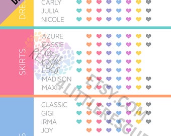 Updated Styles | Size Chart for LLR Consultants | Customer Punch Card for Clothing Sizes | Printable | Business Card Size or 4x6