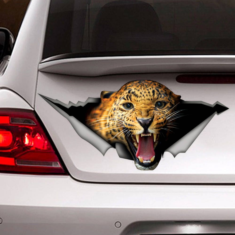 leopard car window decal