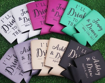 Personalized Can Cooler, Personalized Wedding Can Cooler, Personalized Wedding Favors, Wedding Party Gifts, Party Favors, Drinkware, Gifts