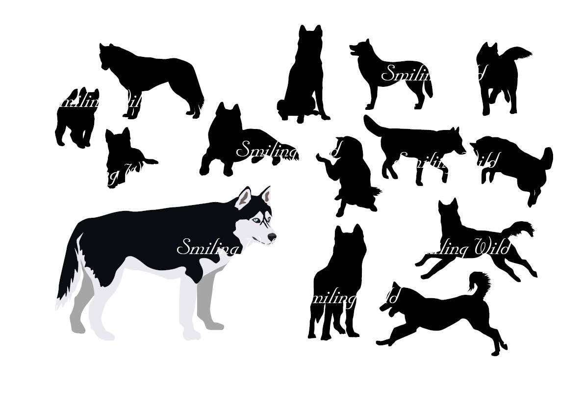 Download Husky silhouette svg clipart dog puppy cutout printable ...