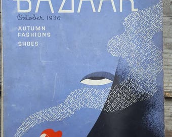 October 1936 Harper's Bazaar Vintage Magazine