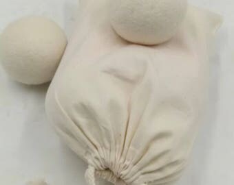 SALE! Eco-friendly 100% premium New Zealand wool dryer balls. 6pk XL with cotton case.