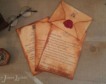 Personalized Hogwarts acceptance complete kit - Harry Potter - Letter, lists & envelope
