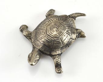 Turtle Brooch, Vintage Brooch, Sterling Silver