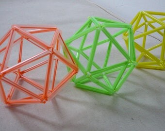 3 decorative balls neon color
