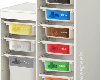 Lego Colour Organizer, Lego Organizer, Lego Storage Decals, Lego Color Sorter, Lego Toy Bins, Lego Decals, Colour sorting Lego labels