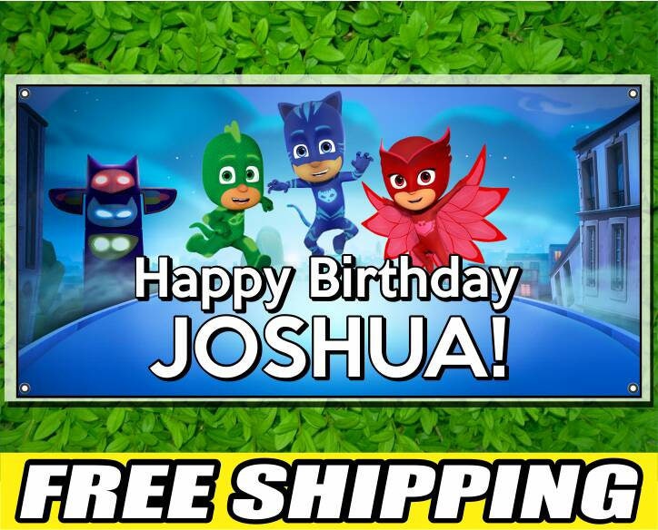 PJ Masks Printed Happy Birthday Vinyl Banner Personalized