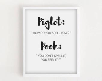 Pooh quote print,Pooh poster,Inspirational art,Simple wall print,Modern home decor,Simple wall decor,Printable wall art,Quote art print