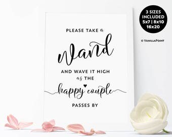 Wedding Wand Sign, Wedding Wands, Wedding Ribbon Wands, Wedding Send Off Ideas, Wedding Ceremony Sign Wedding Printable Signs, Send Off Sign