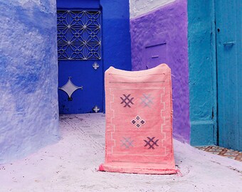 Pink Rug / Moroccan Rug / Boho Wall Decor / Ethnic Rug / Moroccan Carpet / Cactus Silk Decor / Cactus Silk Rug / Vegan Rug / Bohemian Rug