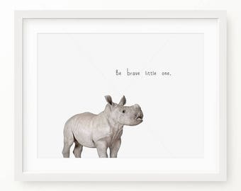 Nursery Decor Baby Rhino Print, Safari Nursery Animal, Digital Print, Rhino Wall Art, Instant Download Printable Art, Printable Wall Art