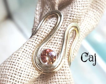 Artisan Mixed Metal Ring with Anastasia Topaz