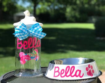 Monogrammed Dog Treat Jar, Personalized Dog Treat Jar, Dog Treat Container, Custom Dog Treat Jar, Dog Treat Container