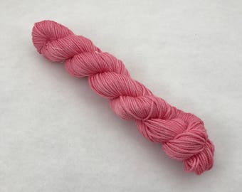 Hand Dyed DK Weight 75/25 Superwash Merino and Silk Yarn - 115 yards - Flamingo