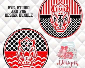 Arkansas Razorback SVG, Silhouette studio bundle - 2 design download