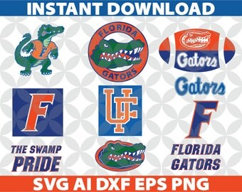 Florida Gators SVG, Eps Ai Dxf Png Monogran Silhouete Cricut Clipart Decal FL Gators