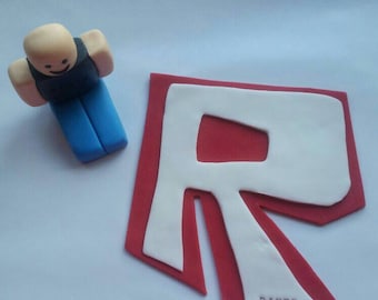 Roblox fondant cake topper