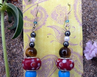 Dingle glass bead earrings