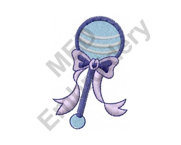Rattle Machine Embroidery Design, Baby Boy Rattle, from