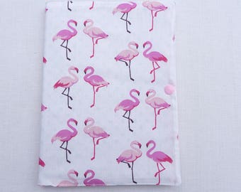Protège carnet de santé bébé fille"flamants rose"