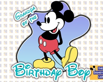 Grandfather Mickey Birthday Boy - Instant Download - Printable Disney Iron On Transfer or as Clip Art,DIY Shirt,Personalize, Matching Shirts