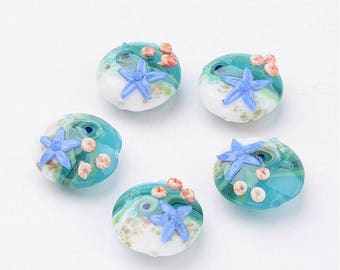 12 pcs Glass Lampwork Beads - Ocean Starfish
