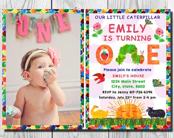 Very Hungry Caterpillar Invitation - Very Hungry CaterpillarBirthday Party Invitation, Hungry Caterpillar Birthday Party