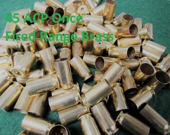 45 ACP Once Fired Indoor Range Brass. Sized, Cleaned and Deprimed
