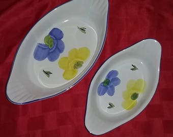 Oven to table Casserole Dishes with Floral design .Beautiful Hand Painted in Portugal made by Maxam