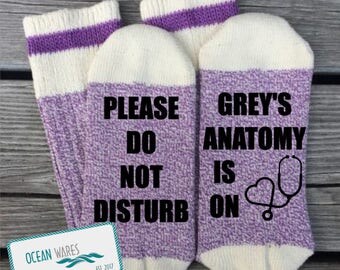 SUPER SOFT Novelty Word Socks, Grey's Anatomy, Word socks, greys, gift for her, novelty socks, personalized socks