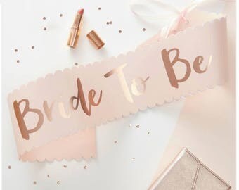 Team Bride- Pink & Rose Gold Bride To Be Sash, Bachelorette Sash, Hen Party Sash, bridal shower, Hen Party, Bride Sash