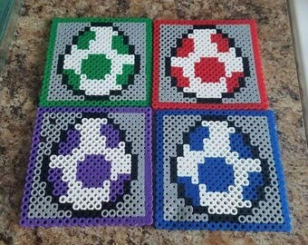 Mario perler bead coasters