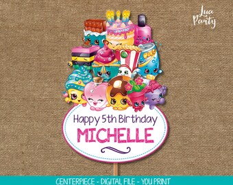 Shopkins centerpiece print yourself, Shopkins birthday centerpeice, Shopkins birthday toppers