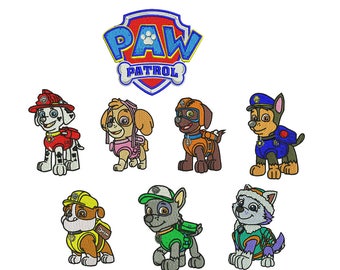 Paw Patrol Embroidery Design Pack, Chase Embroidery Design, Marshall Embroidery Design, Girl embroidery design, Boy embroidery design