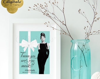 Holly Golightly Breakfast at Tiffany's Quotes - favors, gift, 5x7. {Blue/White Ribbon}