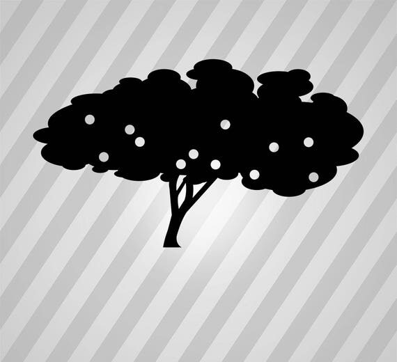 Apple Tree Silhouette Trees Apple Svg Dxf Eps Silhouette Rld