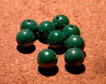 50 pearls iridescent - 8 mm - Green PE 287-30