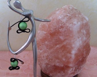 Silicone black and Green Apple earrings